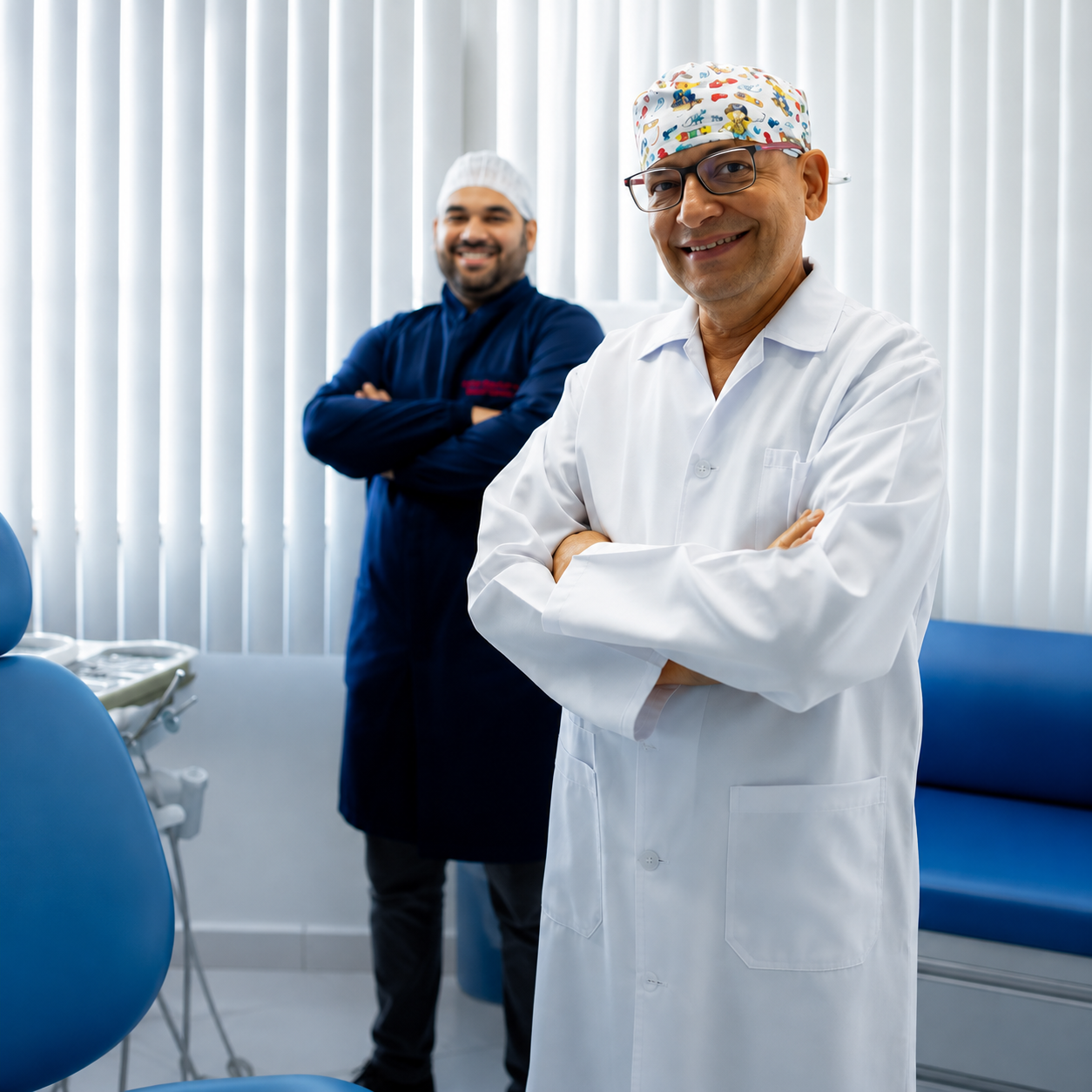 Dr. João Felipe Furtado em sua clínica odontológica em Nilópolis